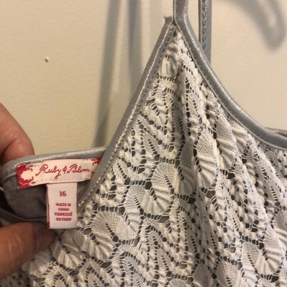 Ruby & Bloom Lace And Tulle Dress Grey, 16 - Picture 4 of 6